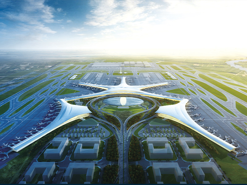 بناء هيكل جدار فولاذي لمركز عبور المطار