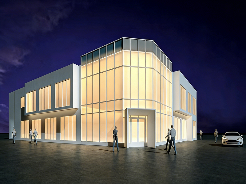 โซลูชันโครงสร้างเหล็กสำหรับอาคารแสดงสินค้า พร้อมโครงเหล็กเสริมแรง