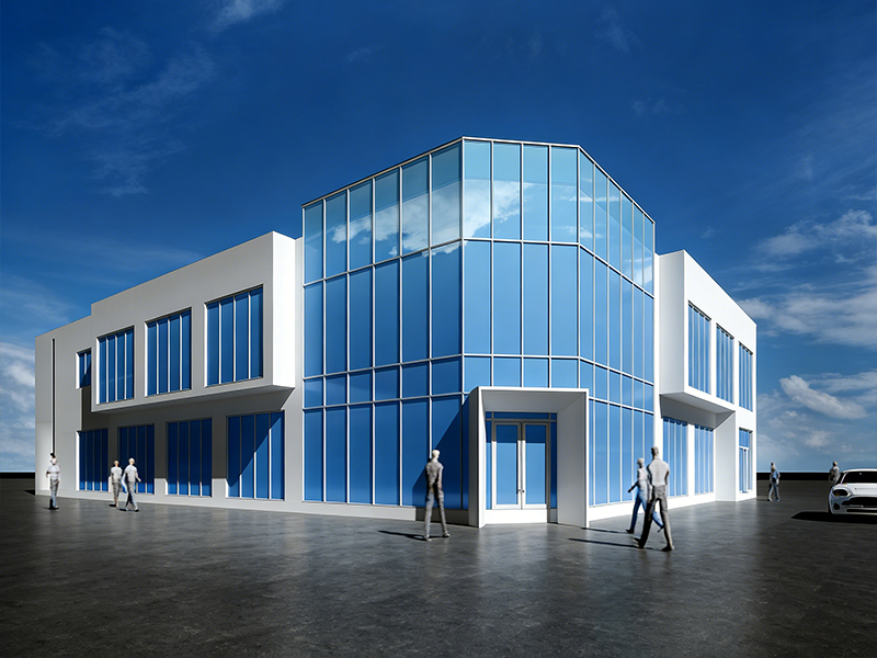 โซลูชันโครงสร้างเหล็กสำหรับอาคารแสดงสินค้า พร้อมโครงเหล็กเสริมแรง